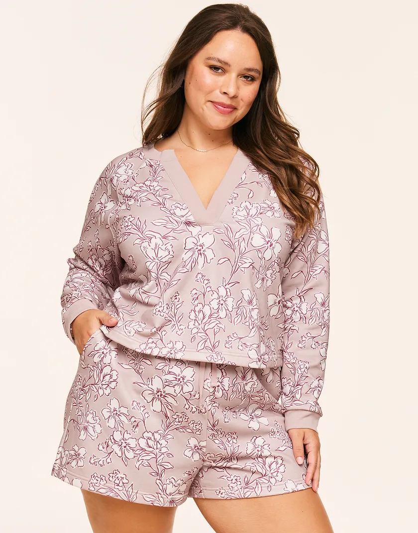 Lesley Floral Beige Plus lounge bundle Model 2