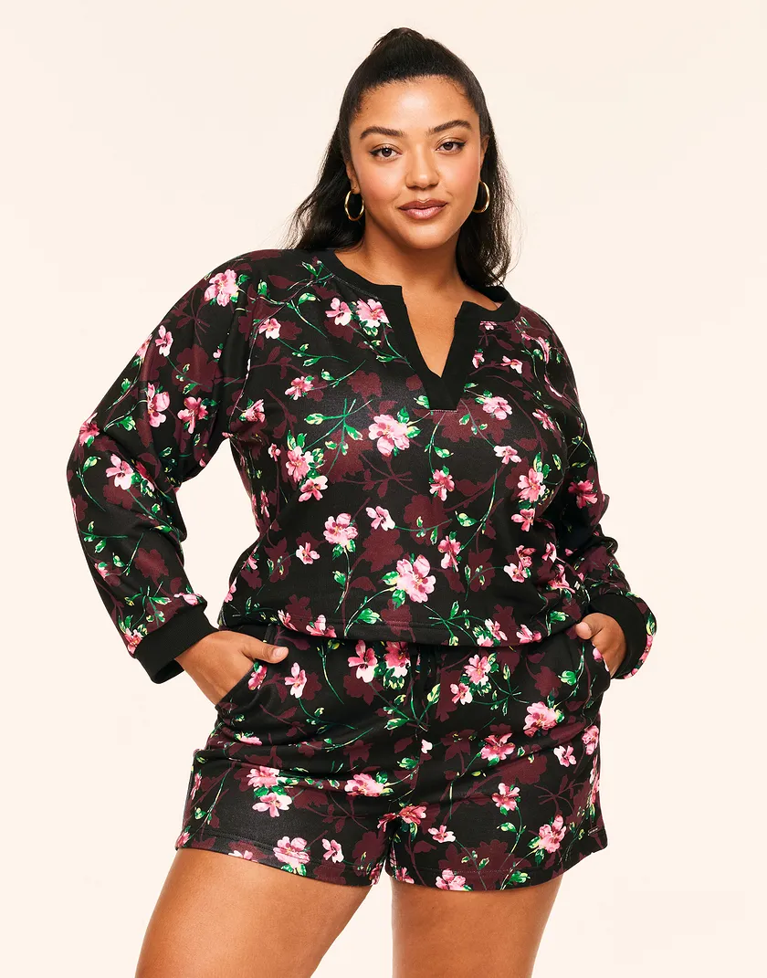 Lesley Floral Black Plus lounge bundle Model 2