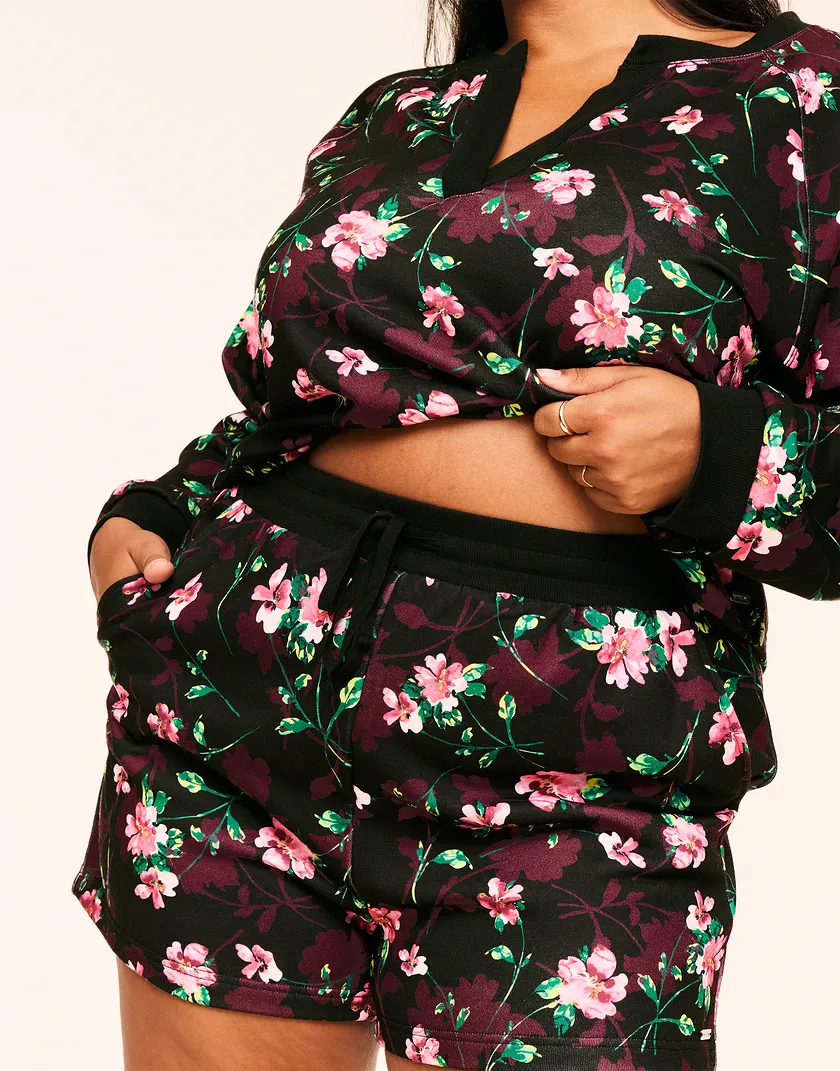 Lesley Floral Black Plus lounge bundle Model 5