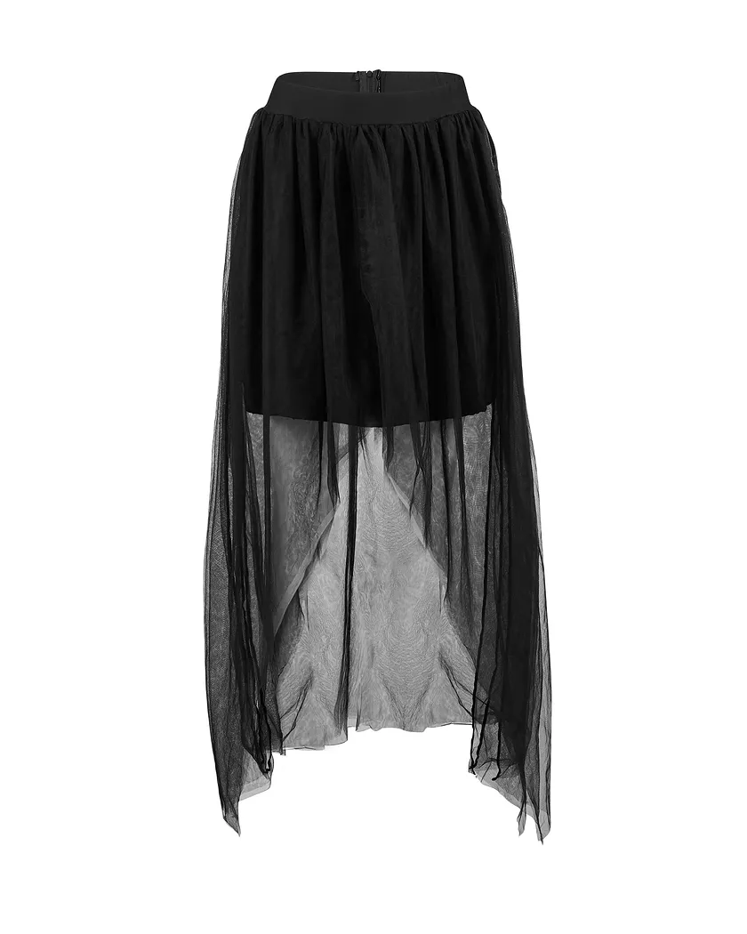 Long Tulle Tutu Skirt Black accessory bundle Still 2