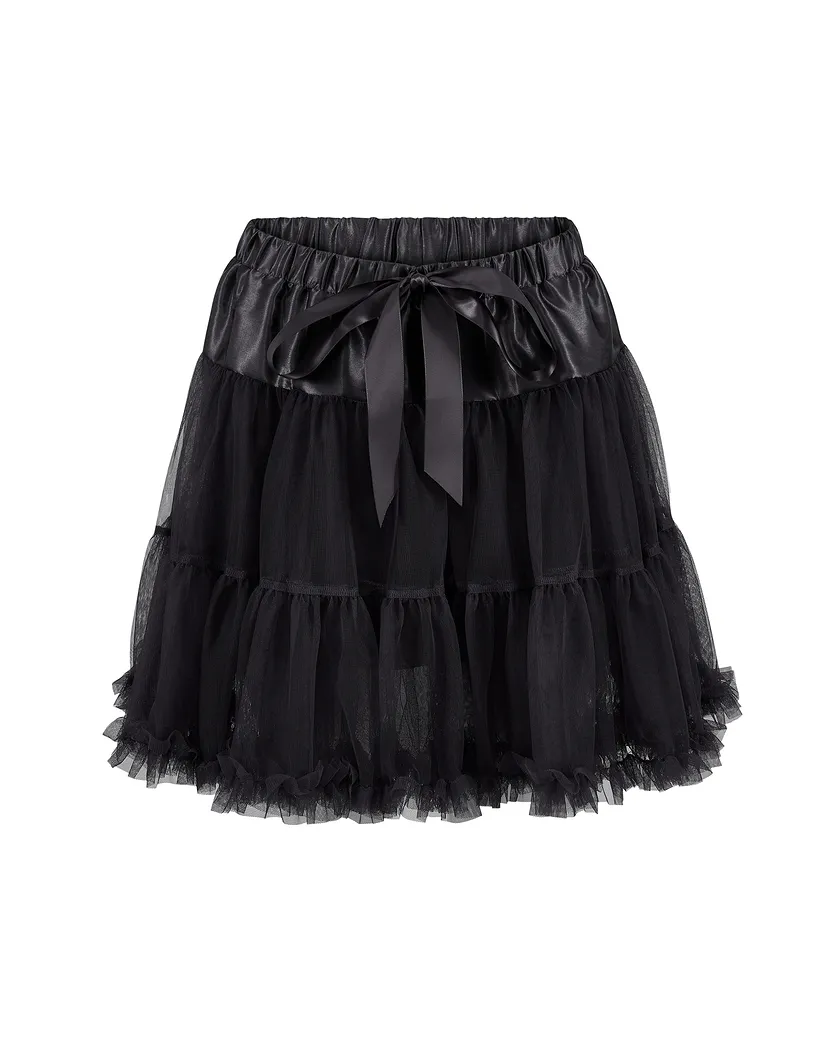 Short Tulle Tutu Skirt Black accessory bundle Still 2
