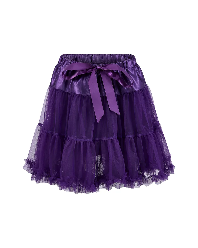 Short Tulle Tutu Skirt Purple accessory bundle Still 2
