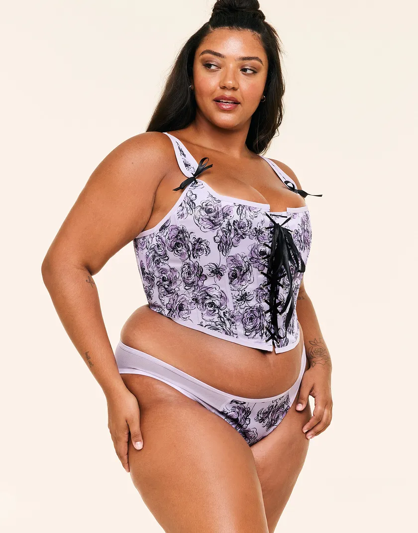 Alex Floral Purple Plus corset bundle Model 5