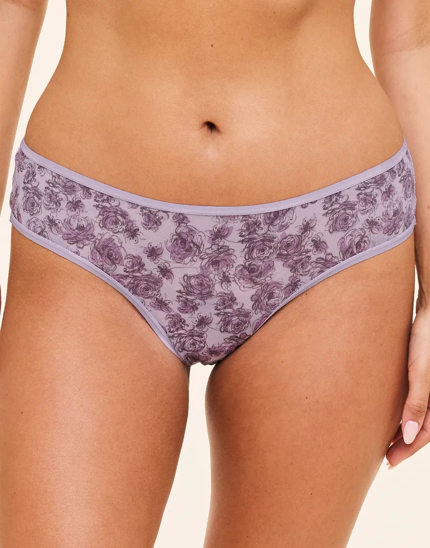 Onita Cheeky Floral Purple Plus panty bundle Model 4