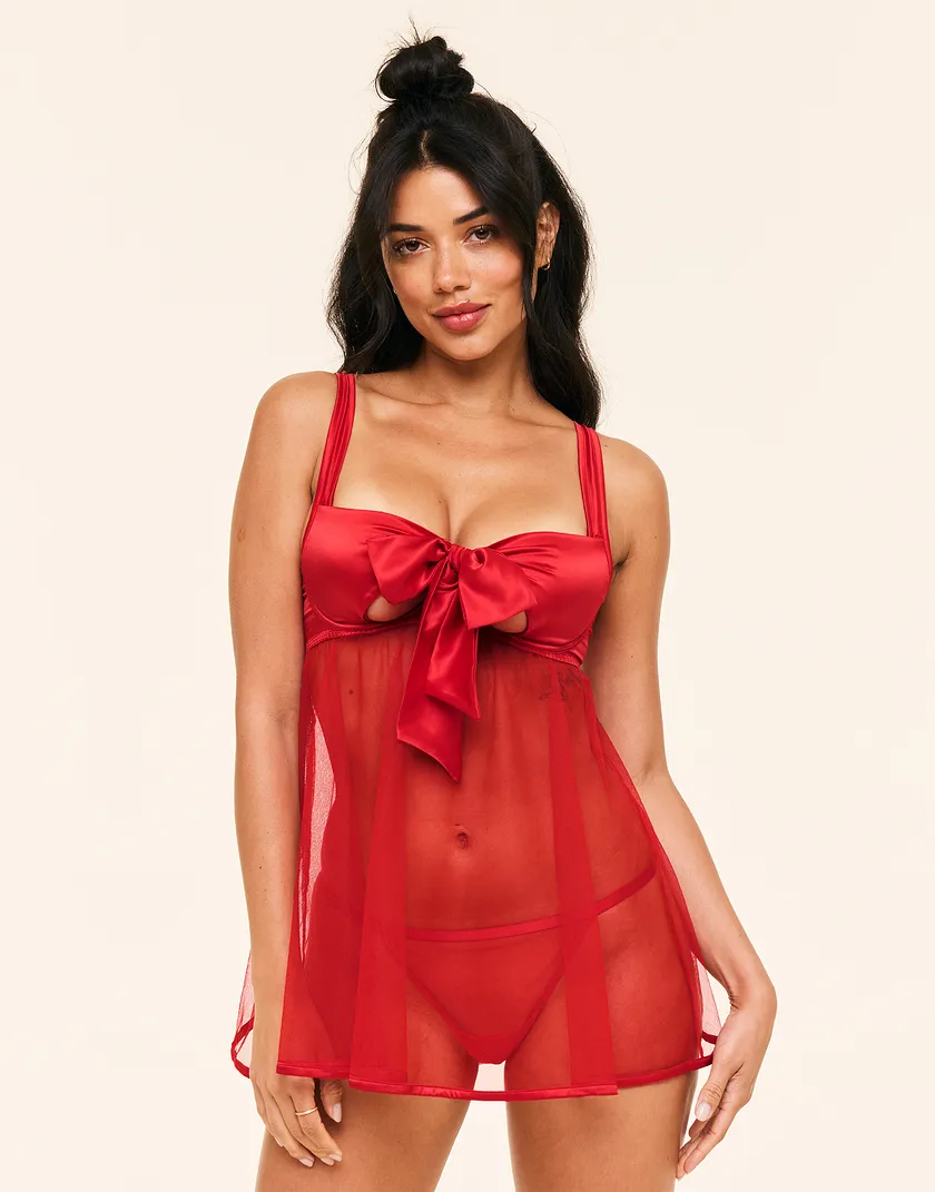 Bessima B1 Dark Red Unlined lingerie bundle Model 5
