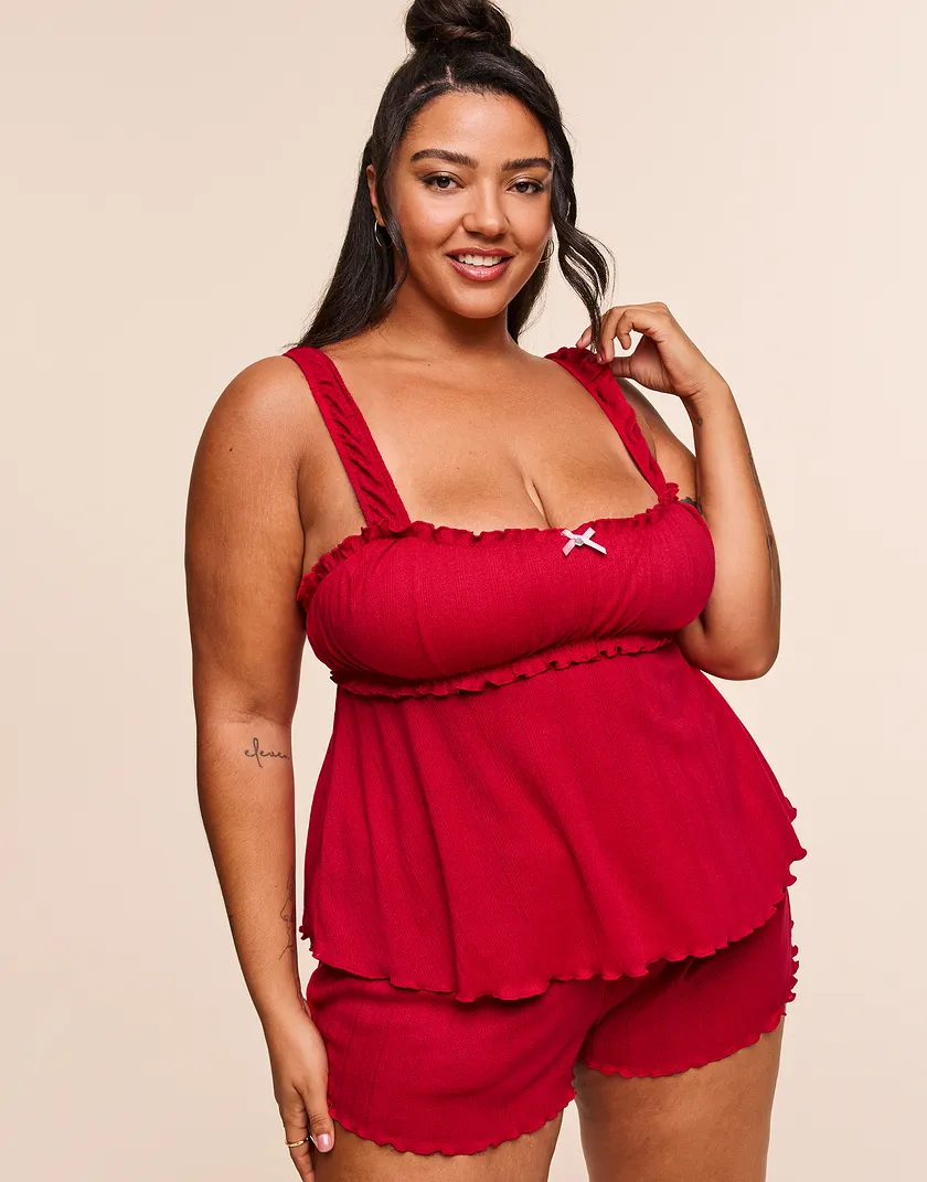 Leanore Dark Red Plus sleepwear bundle Model 2
