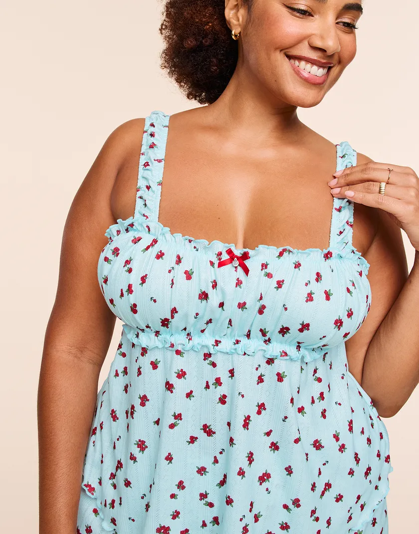 Leanore Floral Blue Plus sleepwear bundle Model 5