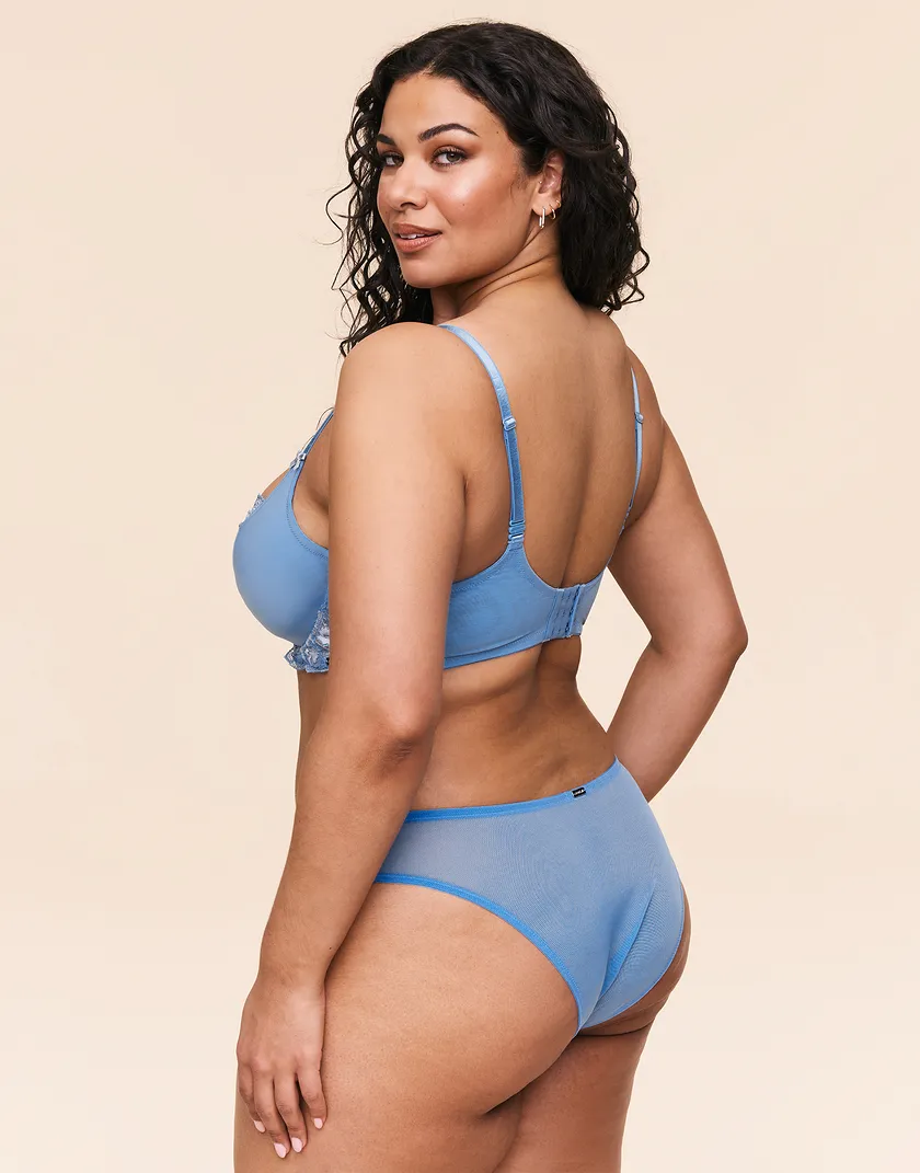 Vicky Floral Blue 3 Plus Unlined bra bundle Model 3