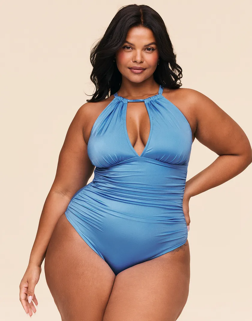 Joan Dark Blue Plus Contour swimwear bundle Model 2