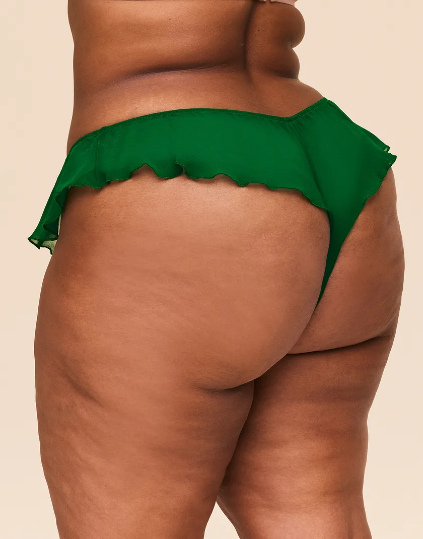 Coryna Tanga Dark Green Plus panty bundle Model 2