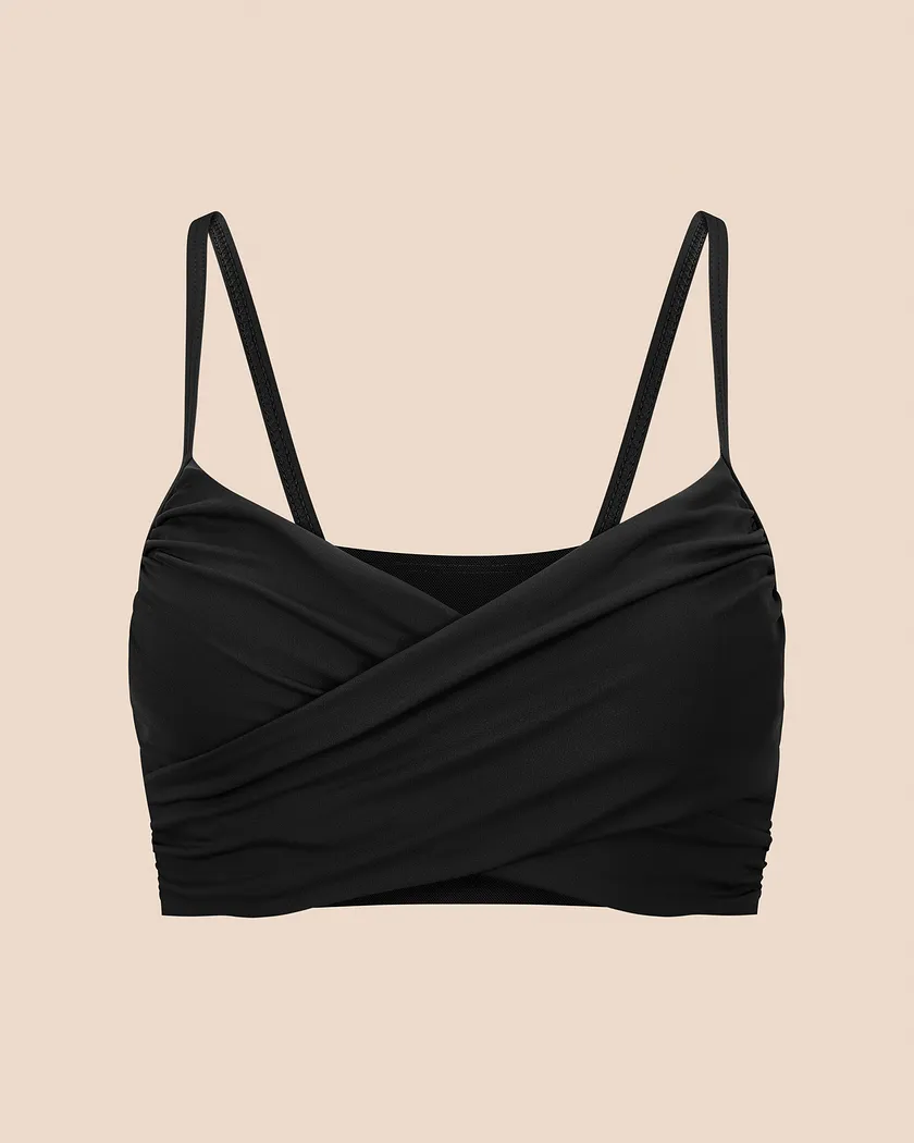 Nebula Ruched Sports Bra Black Contour activewear bundle Still 3