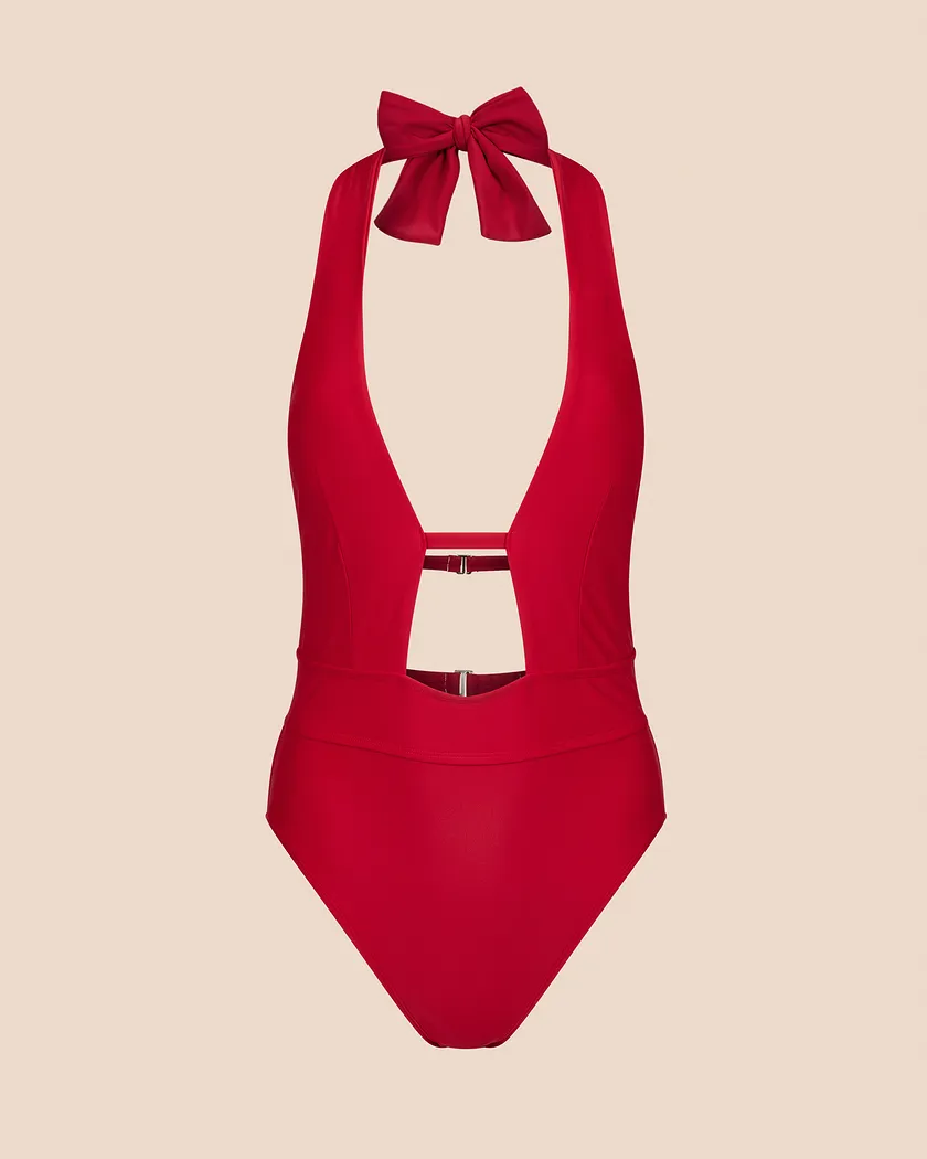 Brinlee Dark Red Contour swimwear bundle Still 2