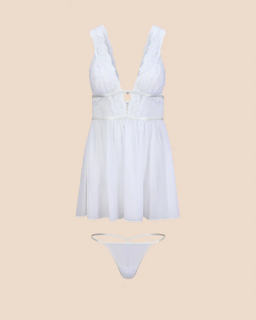 Adalee White Unlined lingerie bundle Still 3