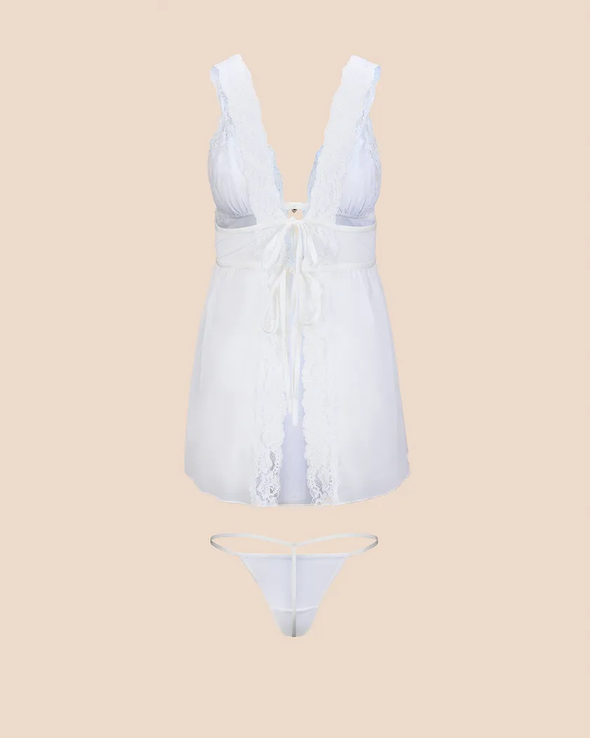 Adalee White Unlined lingerie bundle Still 8