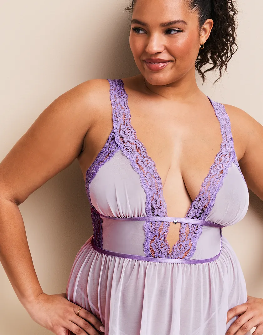 Adalee Light Purple Plus Unlined lingerie bundle Model 5