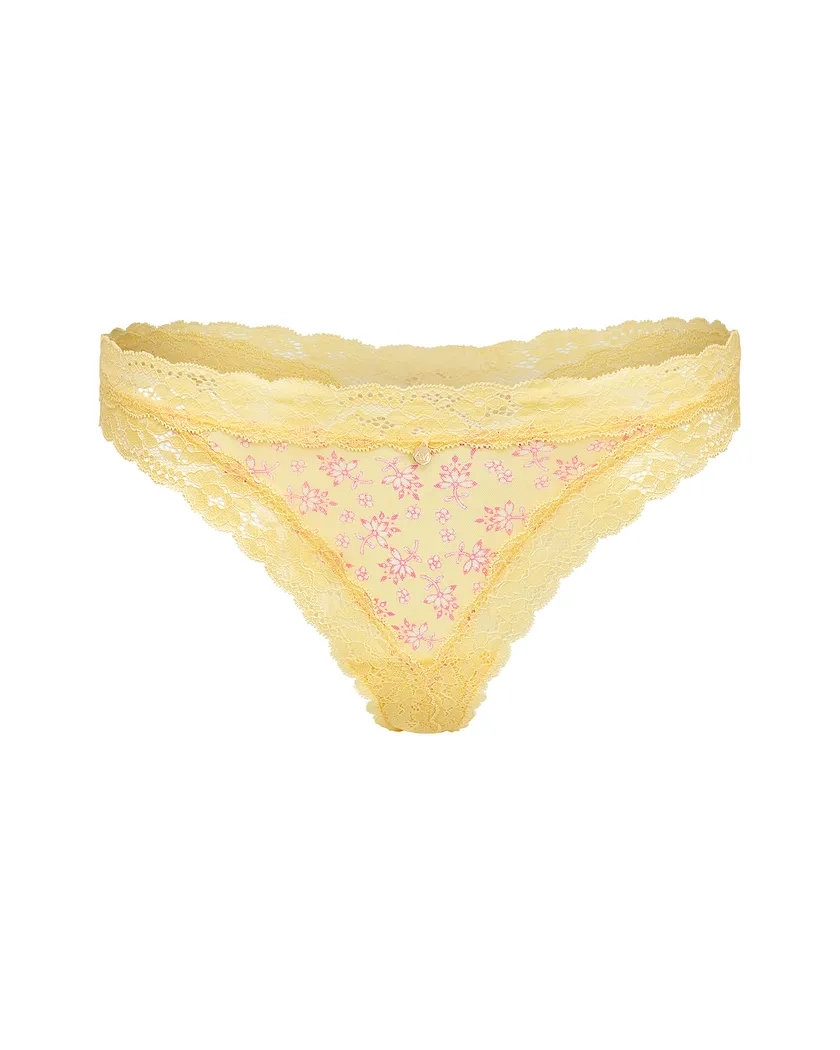 Akari Thong Ditsy Yellow panty bundle Still 2