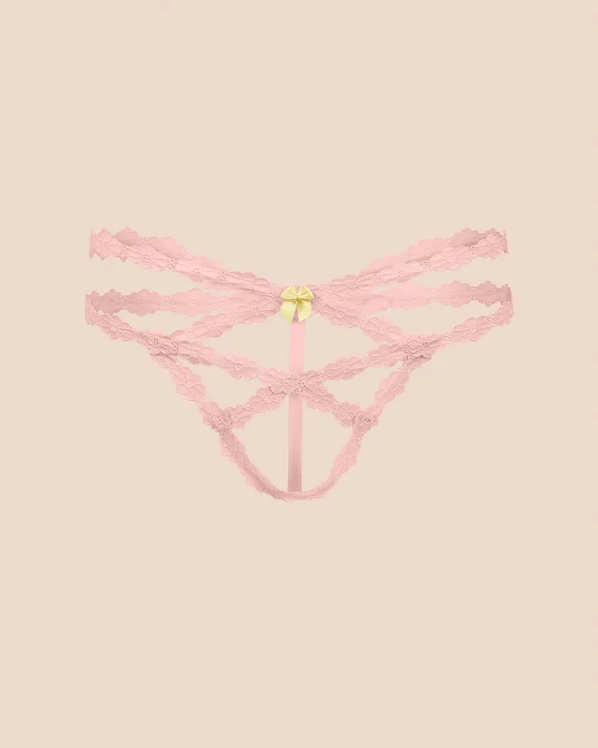 Camellia Crotchless Light Pink panty bundle Still 3