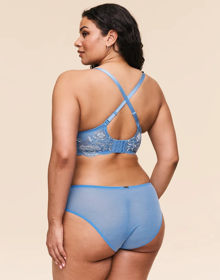 Missy Floral Blue 4 Plus Unlined bra bundle Model 6