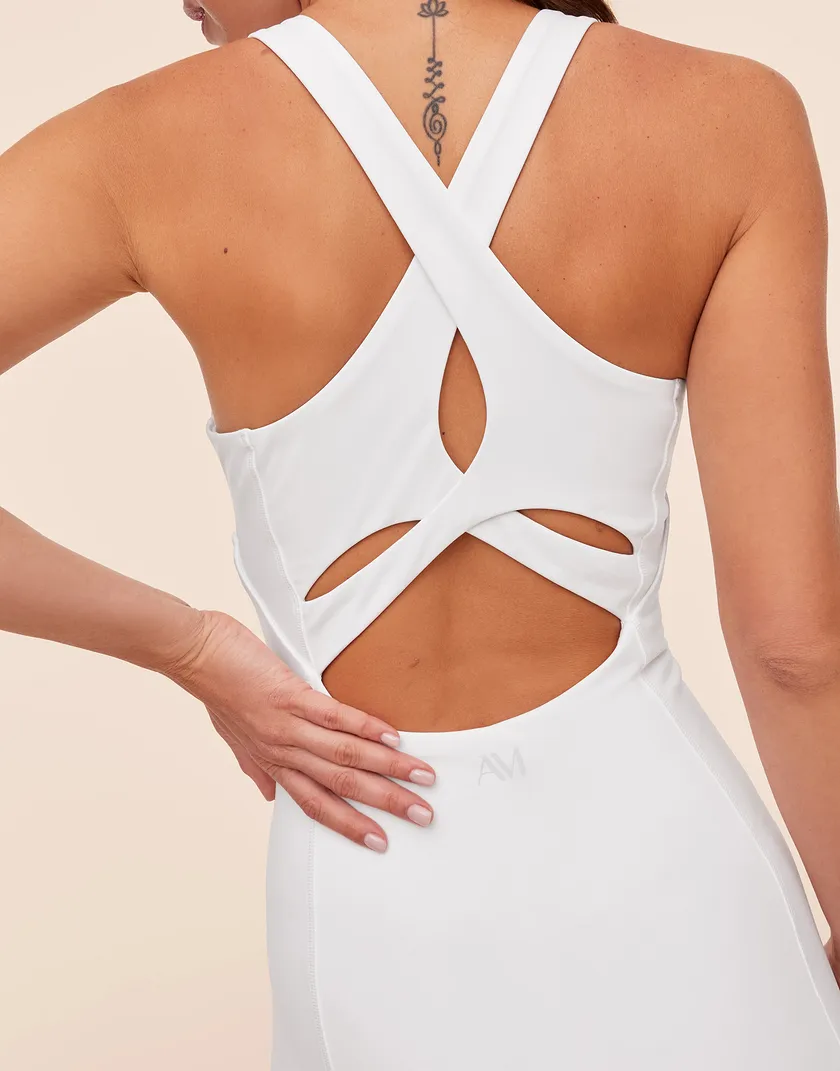 Daphnie White Lined activewear bundle Model 6