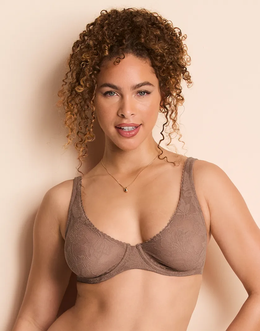 Winona Medium Beige Unlined bra bundle Model 6