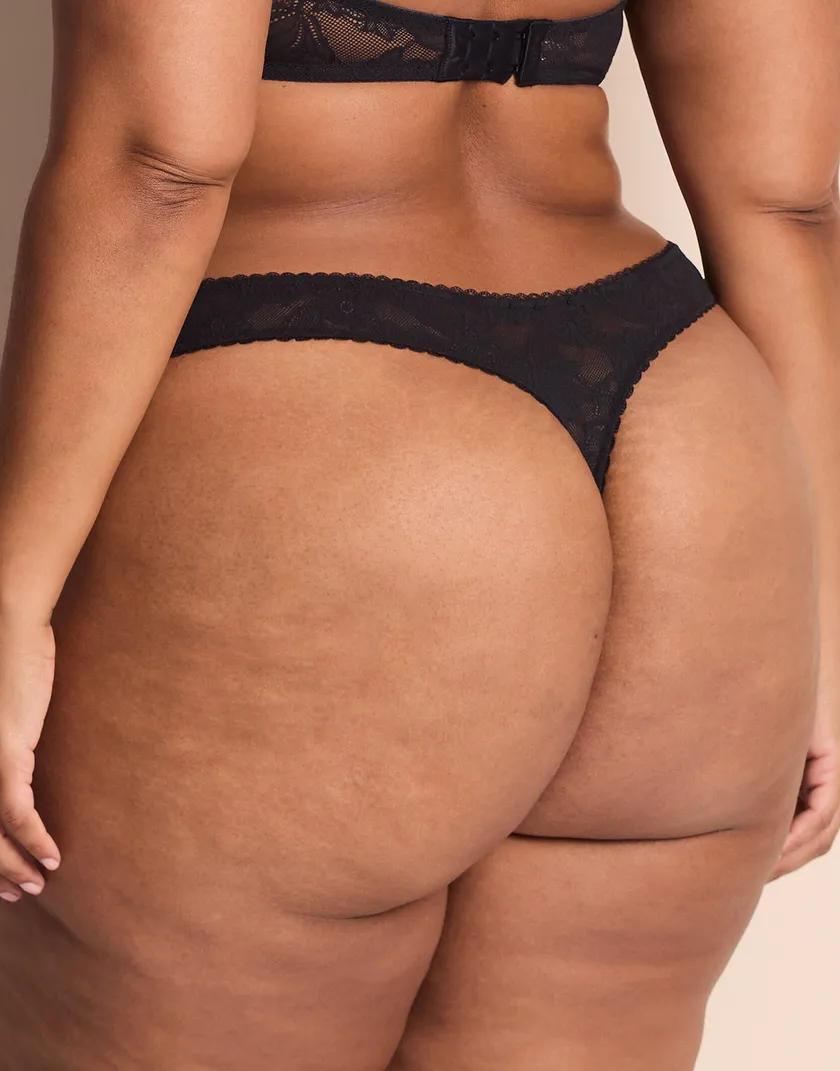 Delany Thong Black Plus panty bundle Model 5